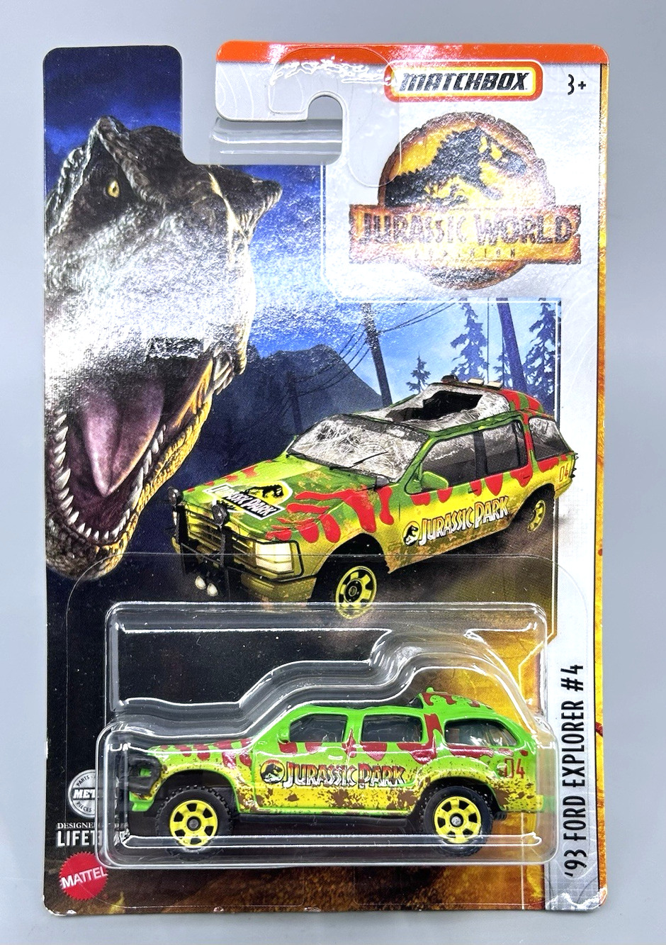 Matchbox JURASSIC WORLD Dominion '93 FORD Explorer Crushed Damaged 1:64 Diecast